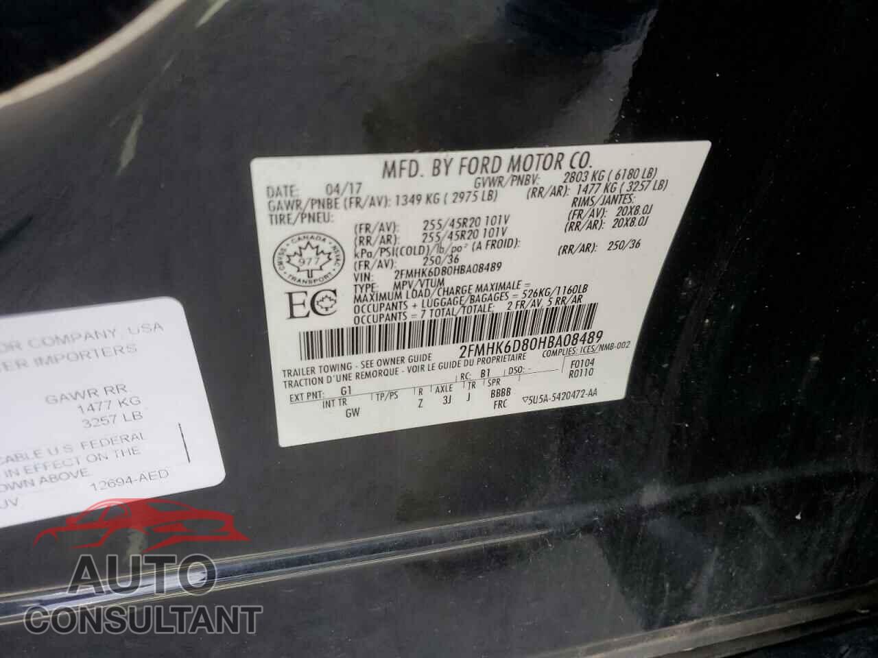 FORD FLEX 2017 - 2FMHK6D80HBA08489