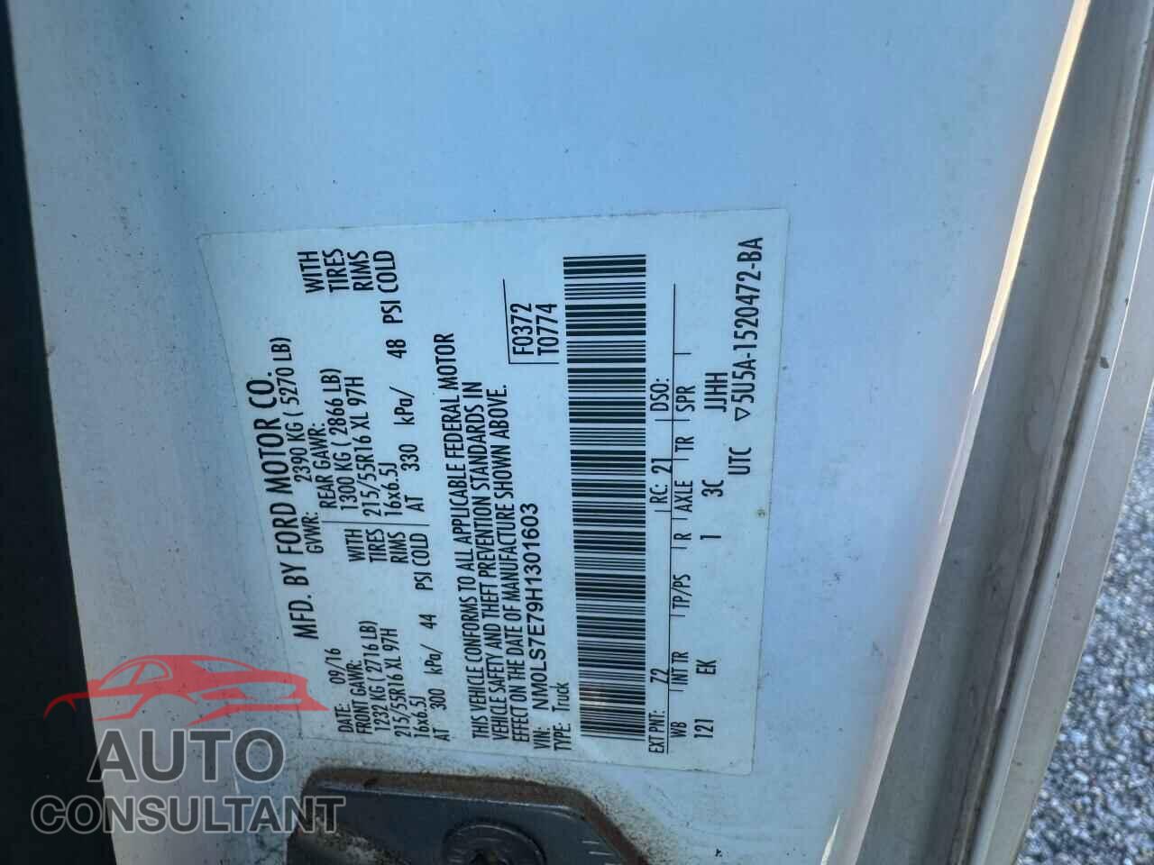 FORD TRANSIT 2017 - NM0LS7E79H1301603