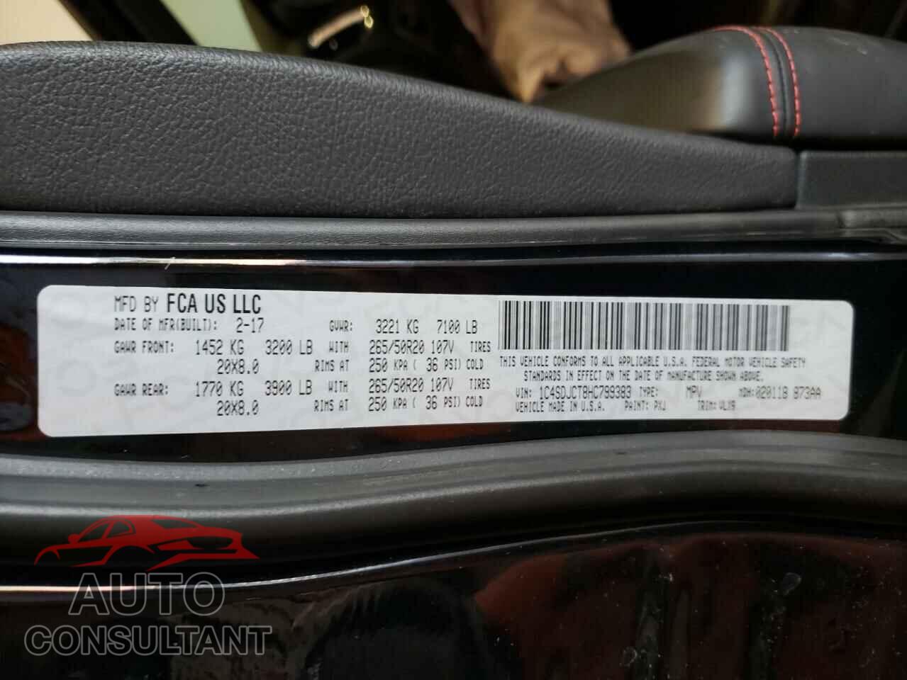 DODGE DURANGO 2017 - 1C4SDJCT8HC799383