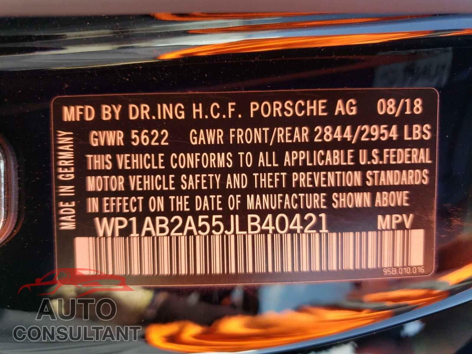 PORSCHE MACAN 2018 - WP1AB2A55JLB40421