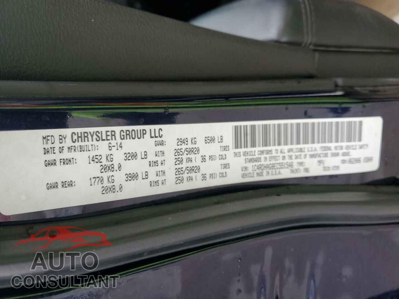 DODGE DURANGO 2014 - 1C4RDHAG8EC551546