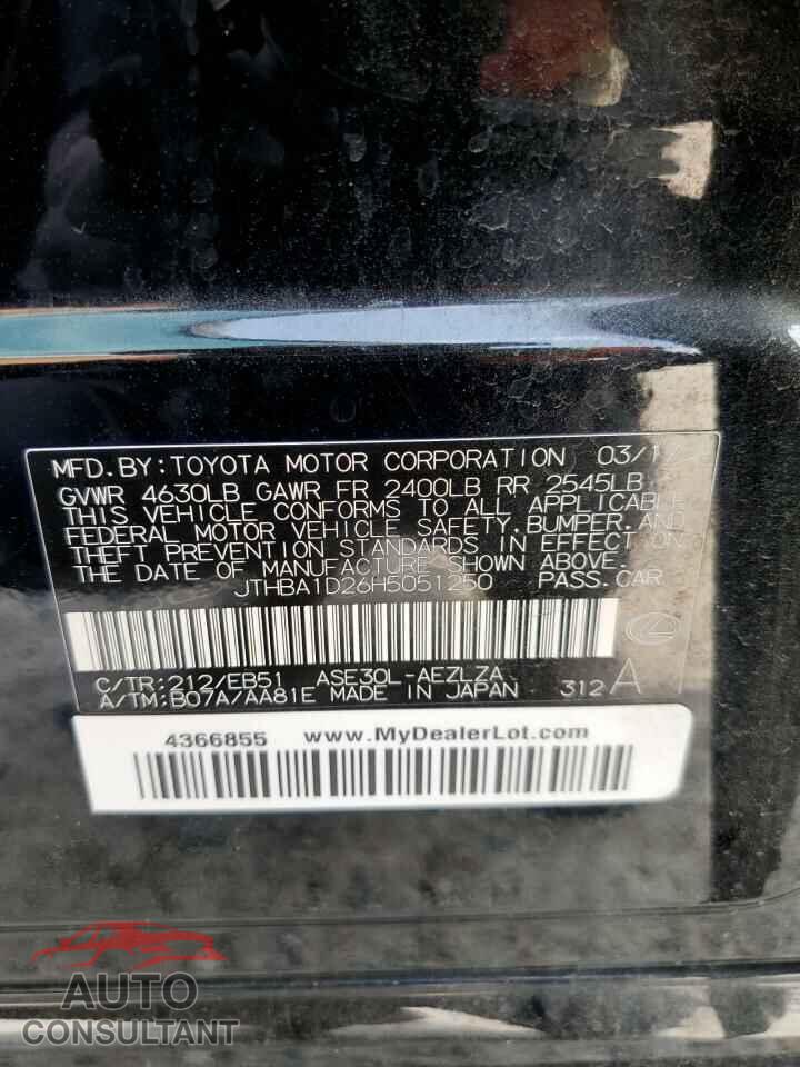 LEXUS IS 2017 - JTHBA1D26H5051250