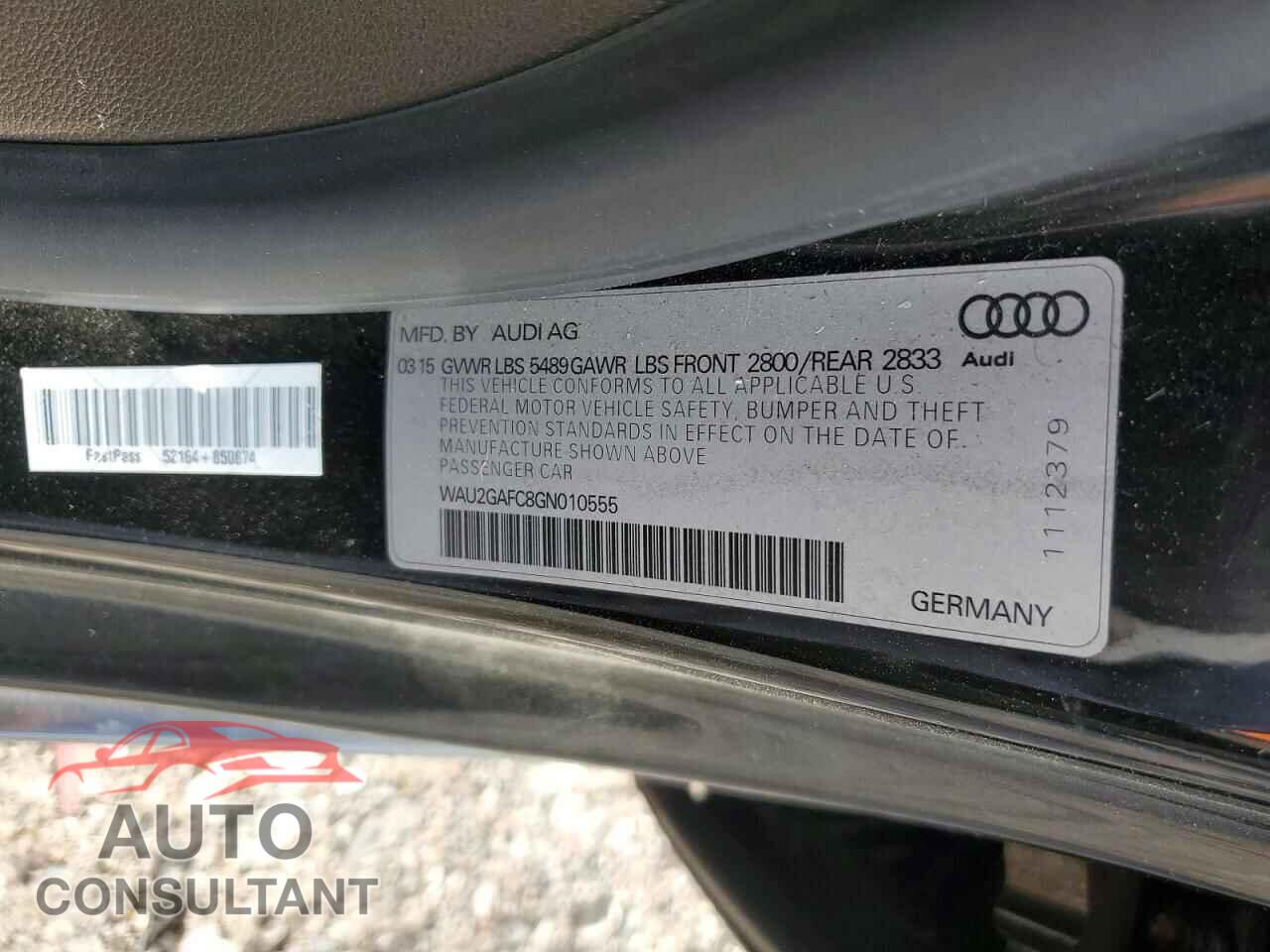 AUDI A7 2016 - WAU2GAFC8GN010555