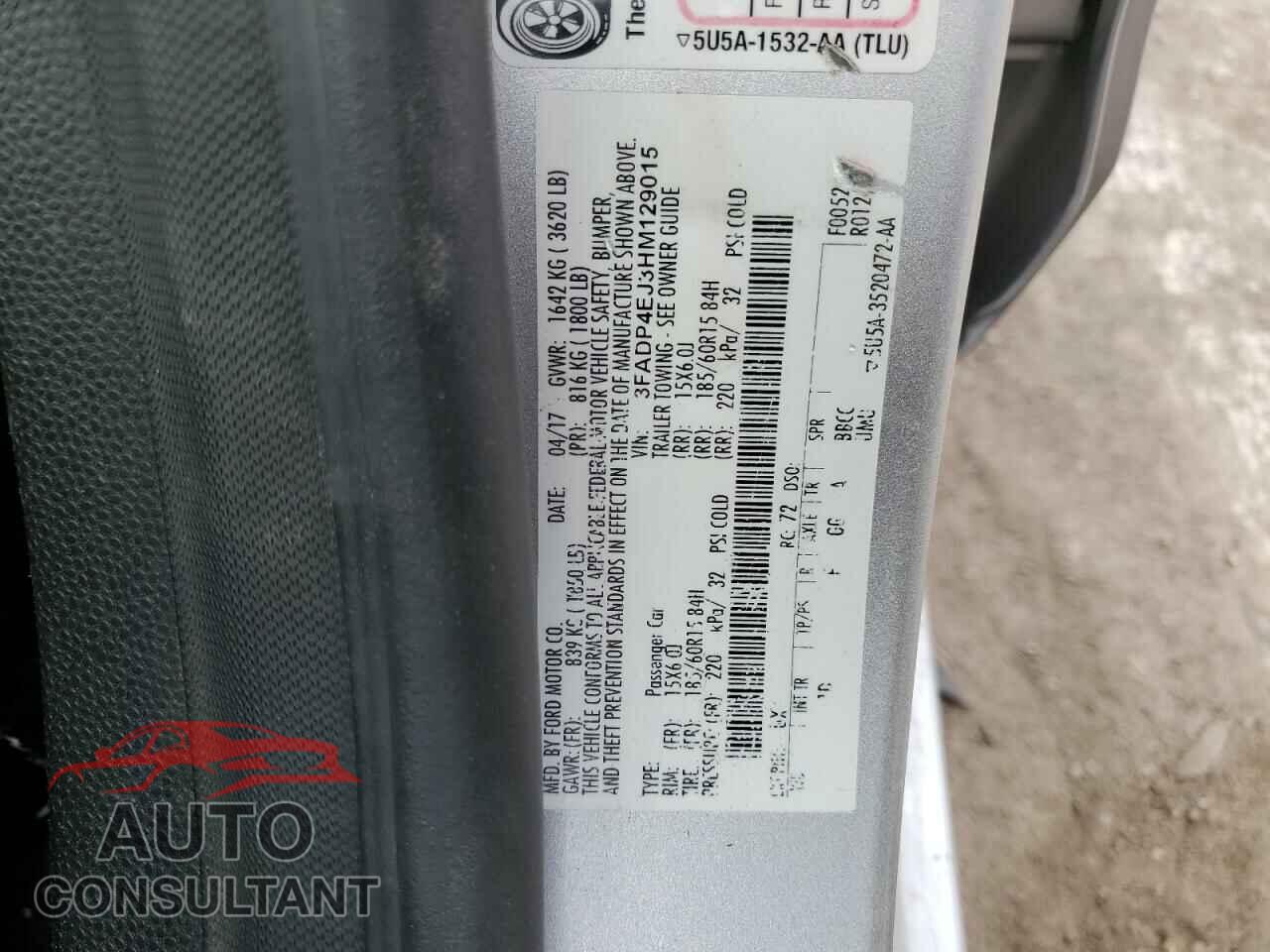 FORD FIESTA 2017 - 3FADP4EJ3HM129015