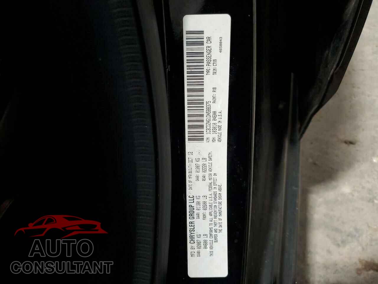 DODGE AVENGER 2013 - 1C3CDZAG1DN588375