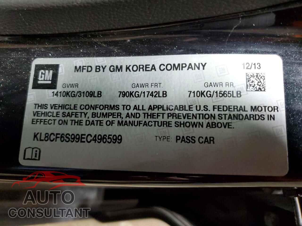 CHEVROLET SPARK 2014 - KL8CF6S99EC496599