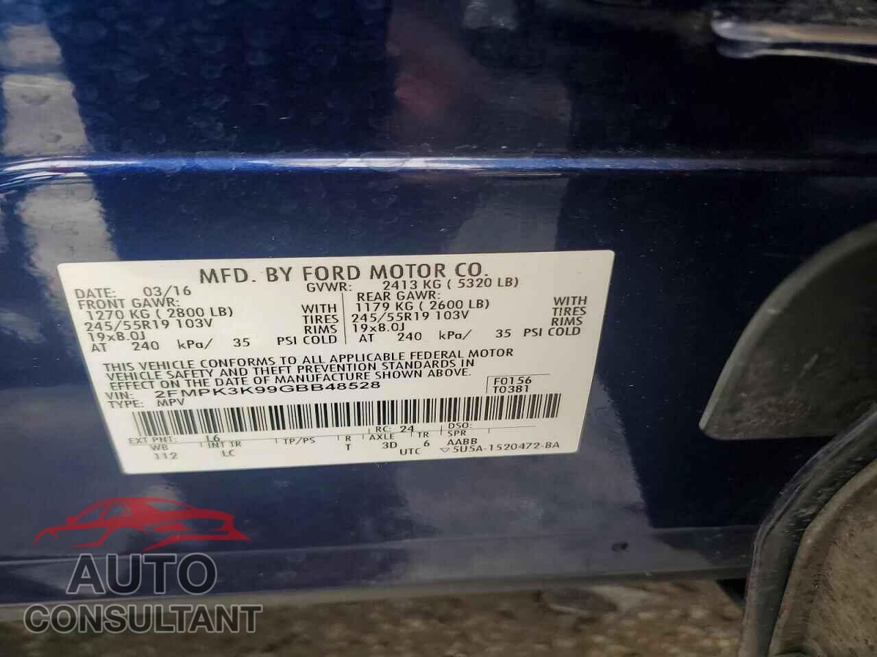 FORD EDGE 2016 - 2FMPK3K99GBB48528