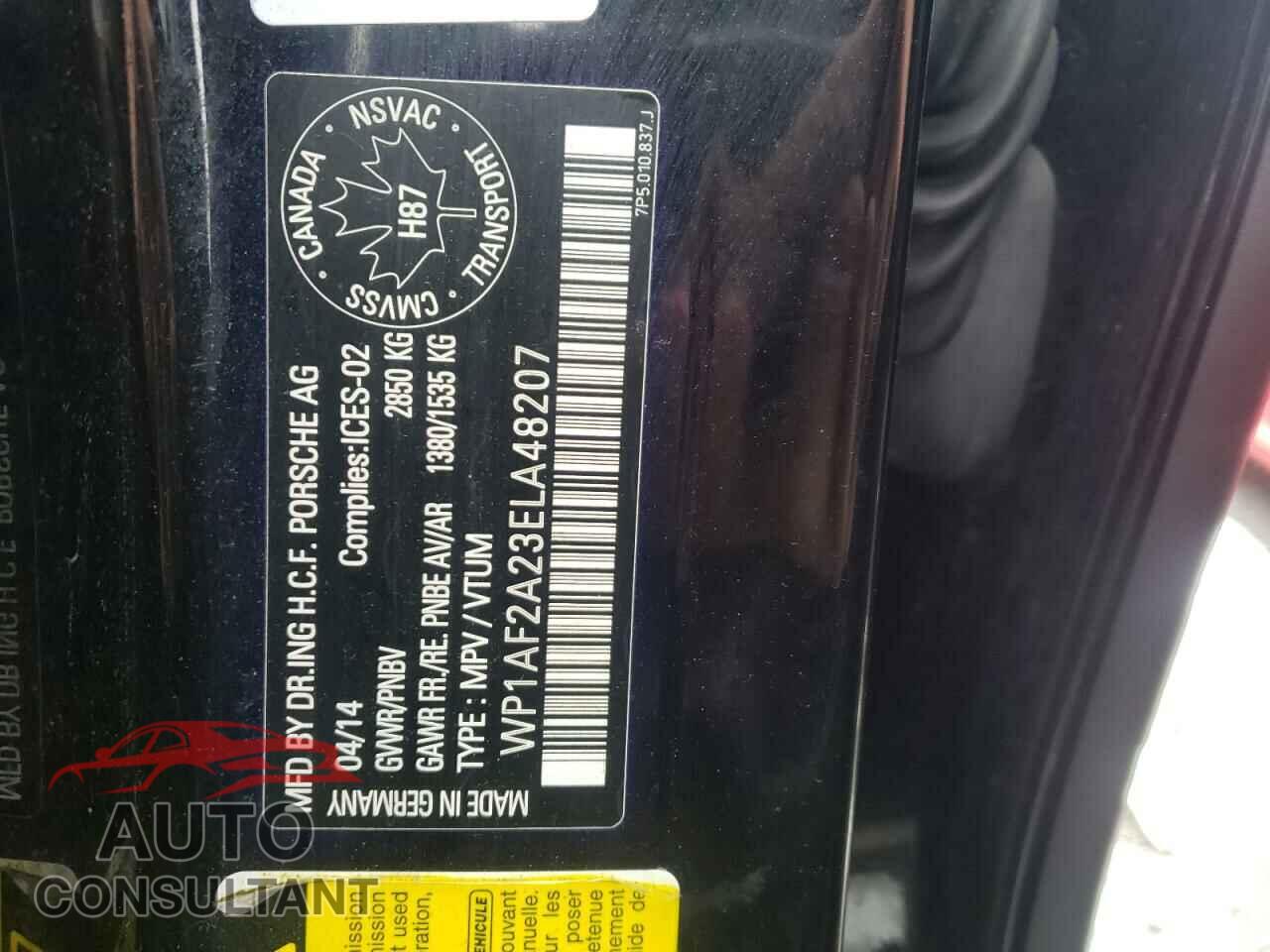PORSCHE CAYENNE 2014 - WP1AF2A23ELA48207