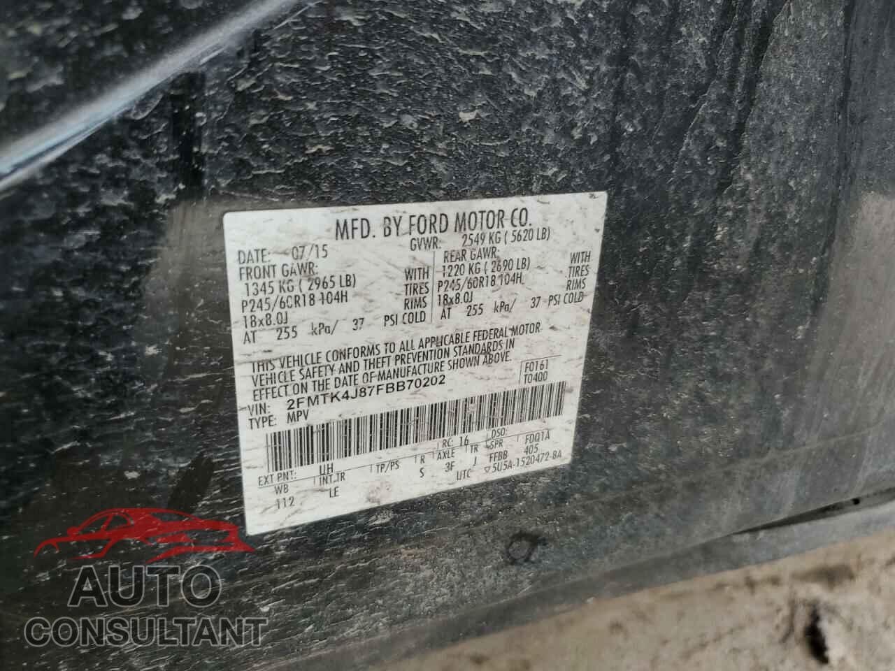 FORD EDGE 2015 - 2FMTK4J87FBB70202