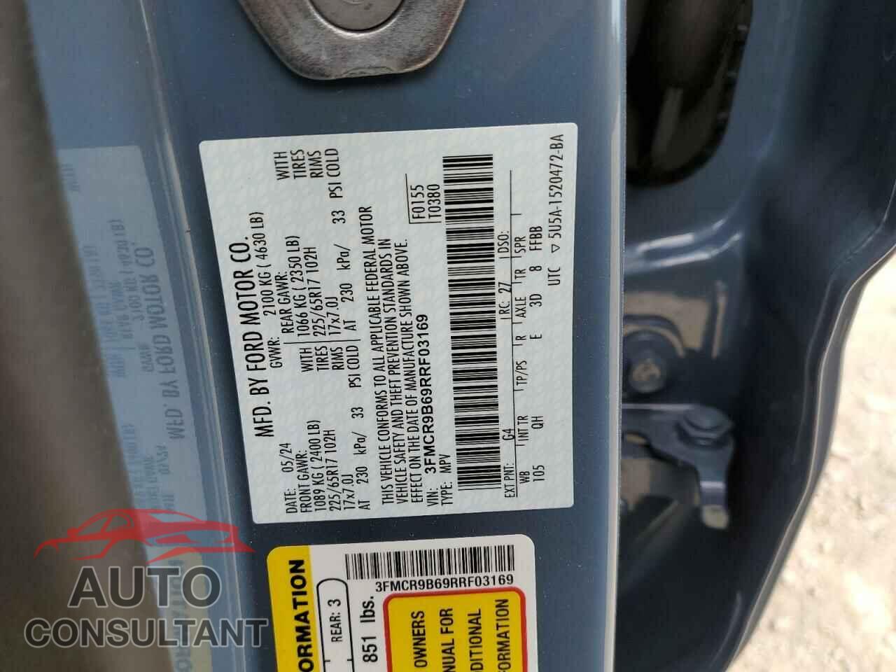 FORD BRONCO 2024 - 3FMCR9B69RRF03169