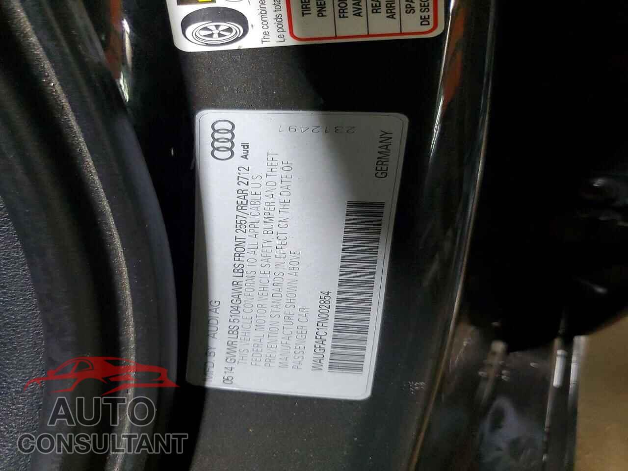 AUDI A6 2015 - WAUGFAFC1FN002854
