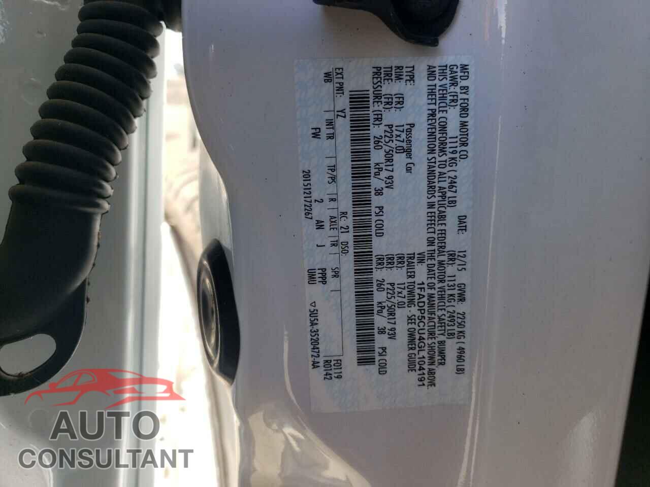 FORD CMAX 2016 - 1FADP5CU4GL104191