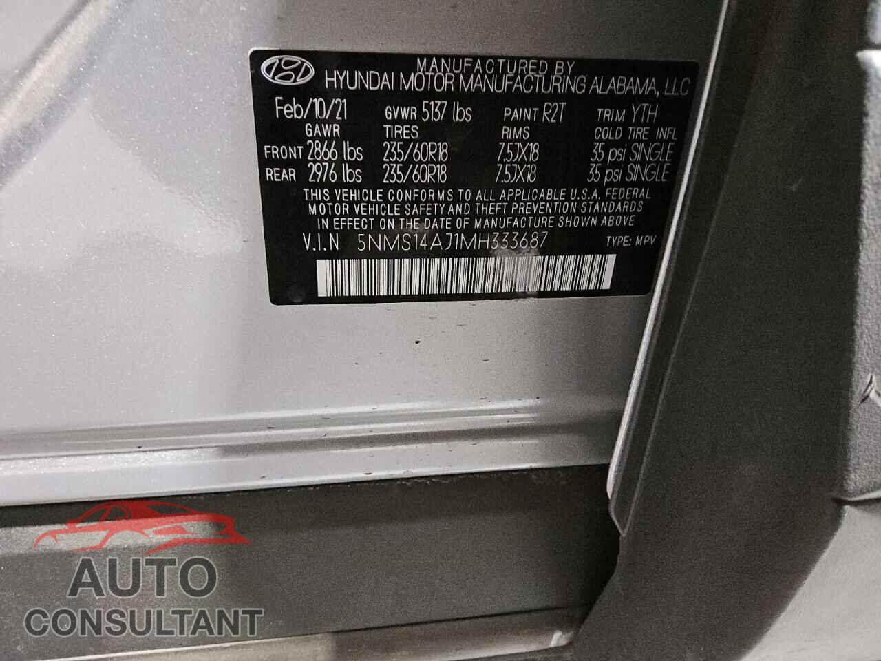 HYUNDAI SANTA FE 2021 - 5NMS14AJ1MH333687