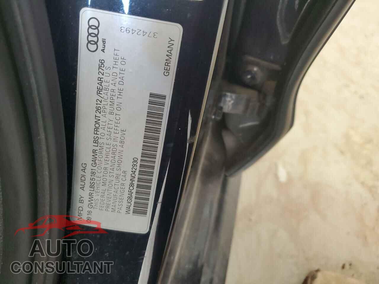 AUDI A6 2017 - WAUG8AFC8HN042930