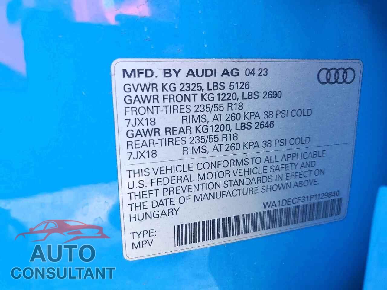 AUDI Q3 2023 - WA1DECF31P1129840