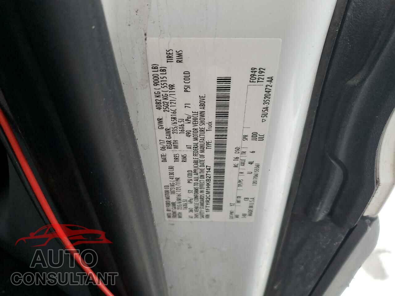 FORD TRANSIT 2017 - 1FTYR2CM1HKB27147