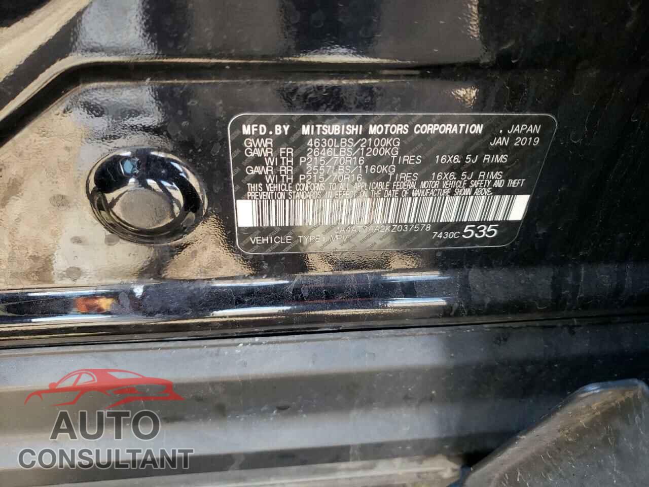 MITSUBISHI ECLIPSE 2019 - JA4AT3AA2KZ037578