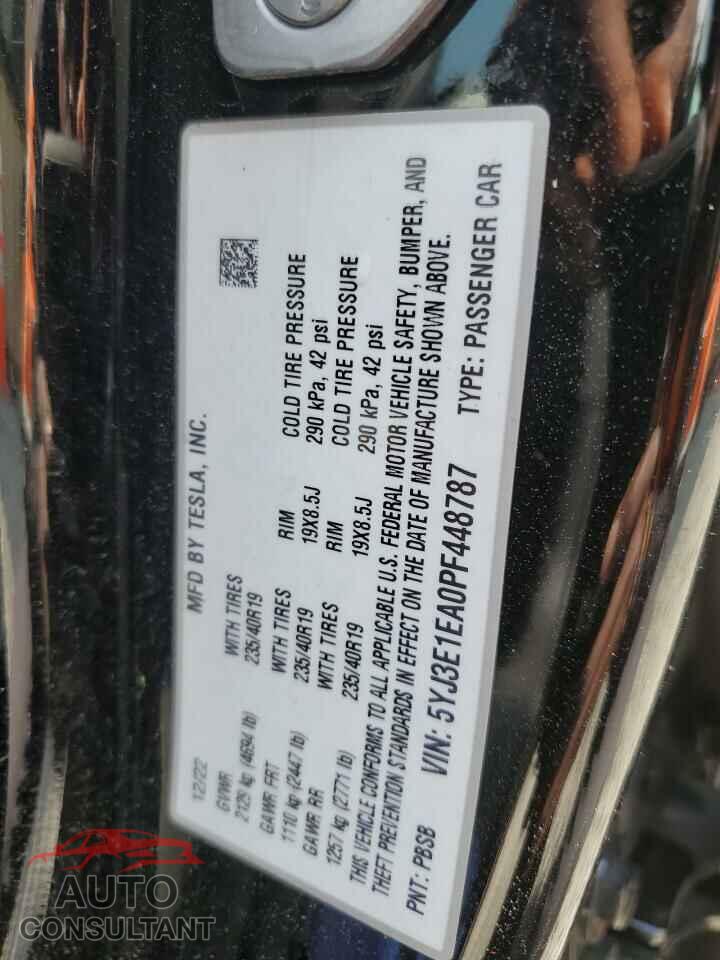 TESLA MODEL 3 2023 - 5YJ3E1EA0PF448787