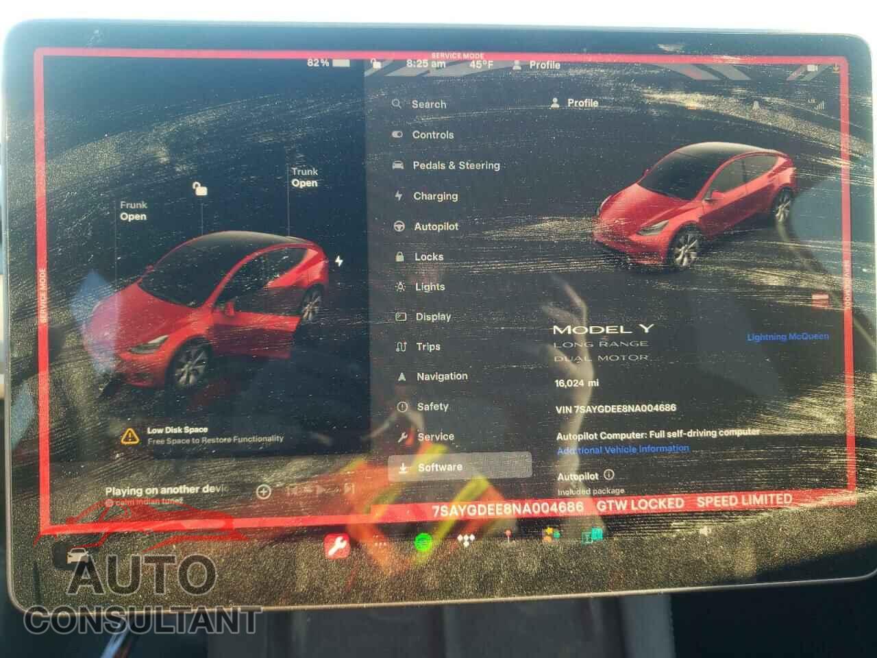 TESLA MODEL Y 2022 - 7SAYGDEE8NA004686