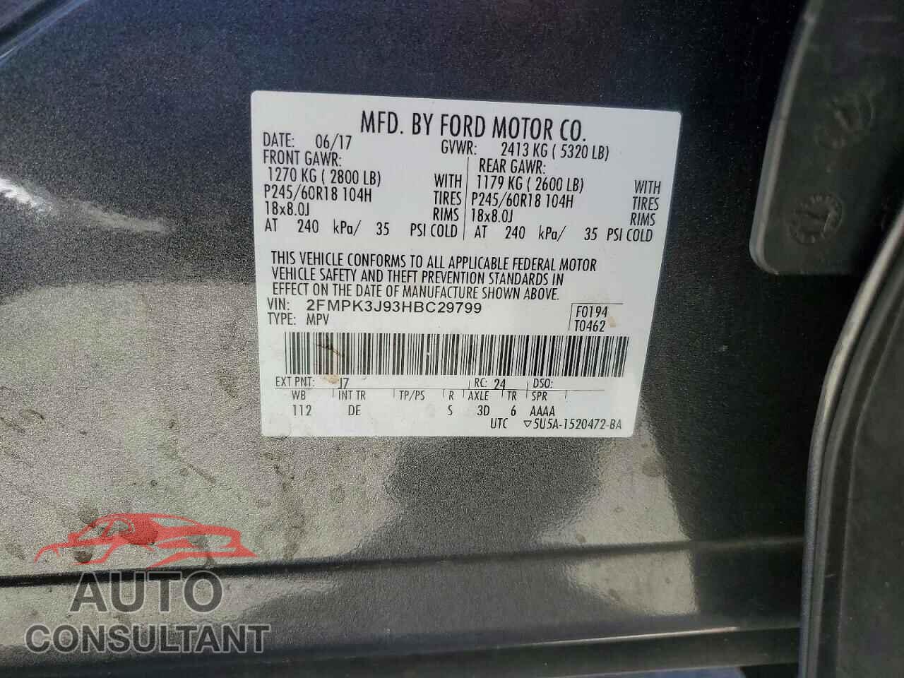 FORD EDGE 2017 - 2FMPK3J93HBC29799