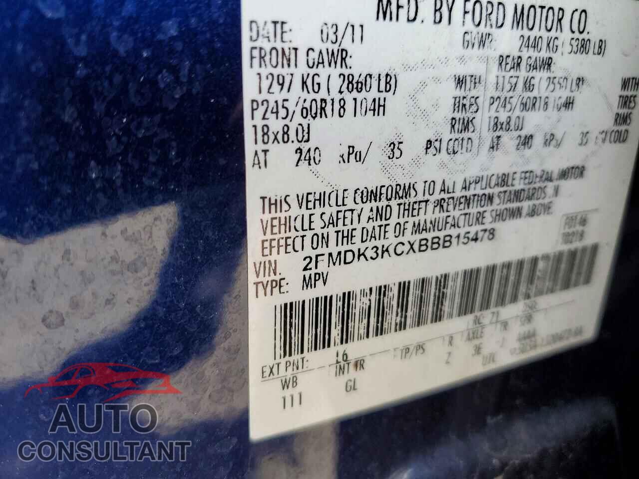 FORD EDGE 2011 - 2FMDK3KCXBBB15478