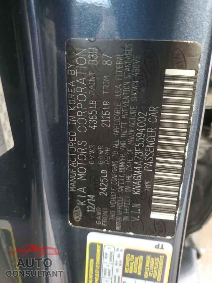 KIA OPTIMA 2015 - KNAGM4A73F5594002