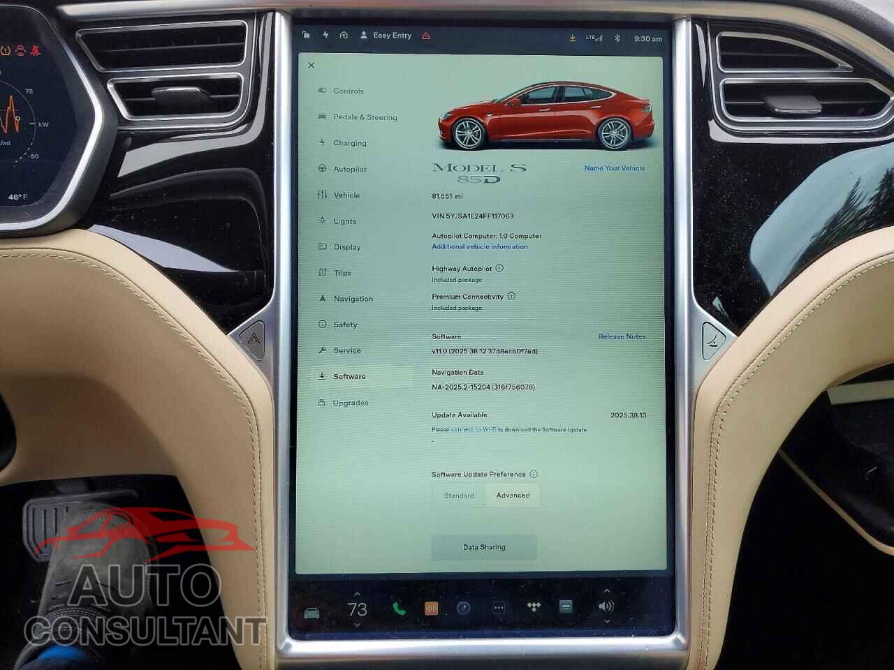 TESLA MODEL S 2015 - 5YJSA1E24FF117063