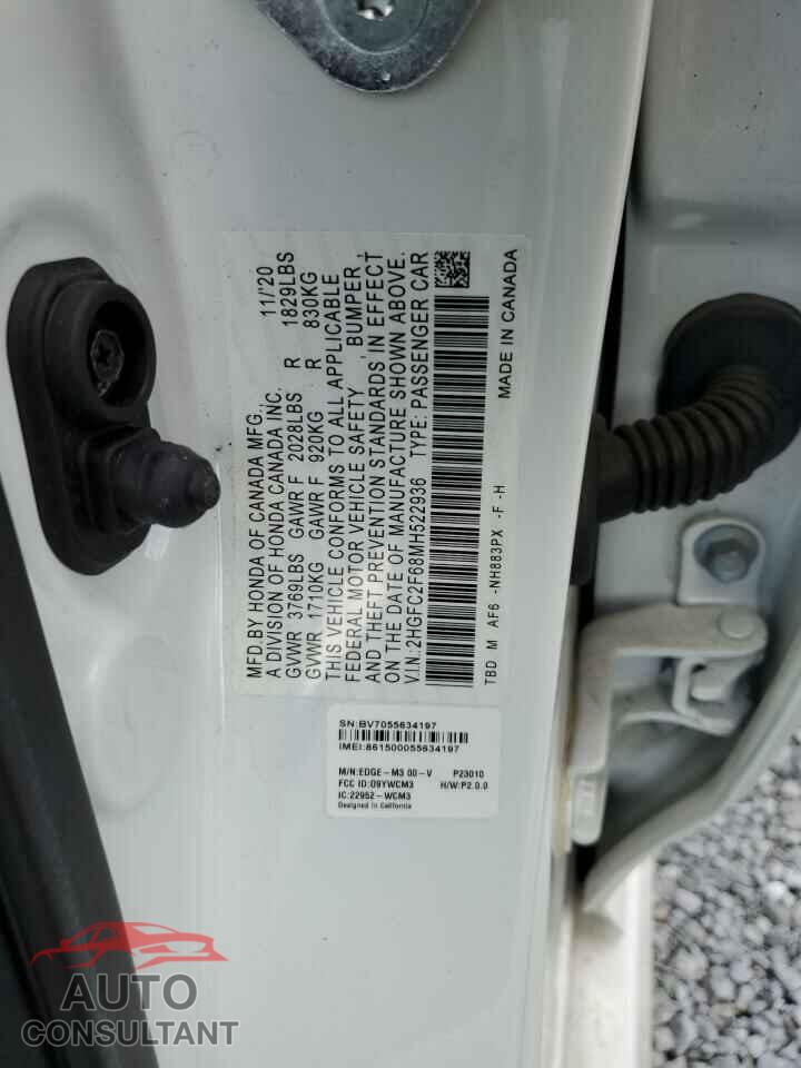 HONDA CIVIC 2021 - 2HGFC2F68MH522936