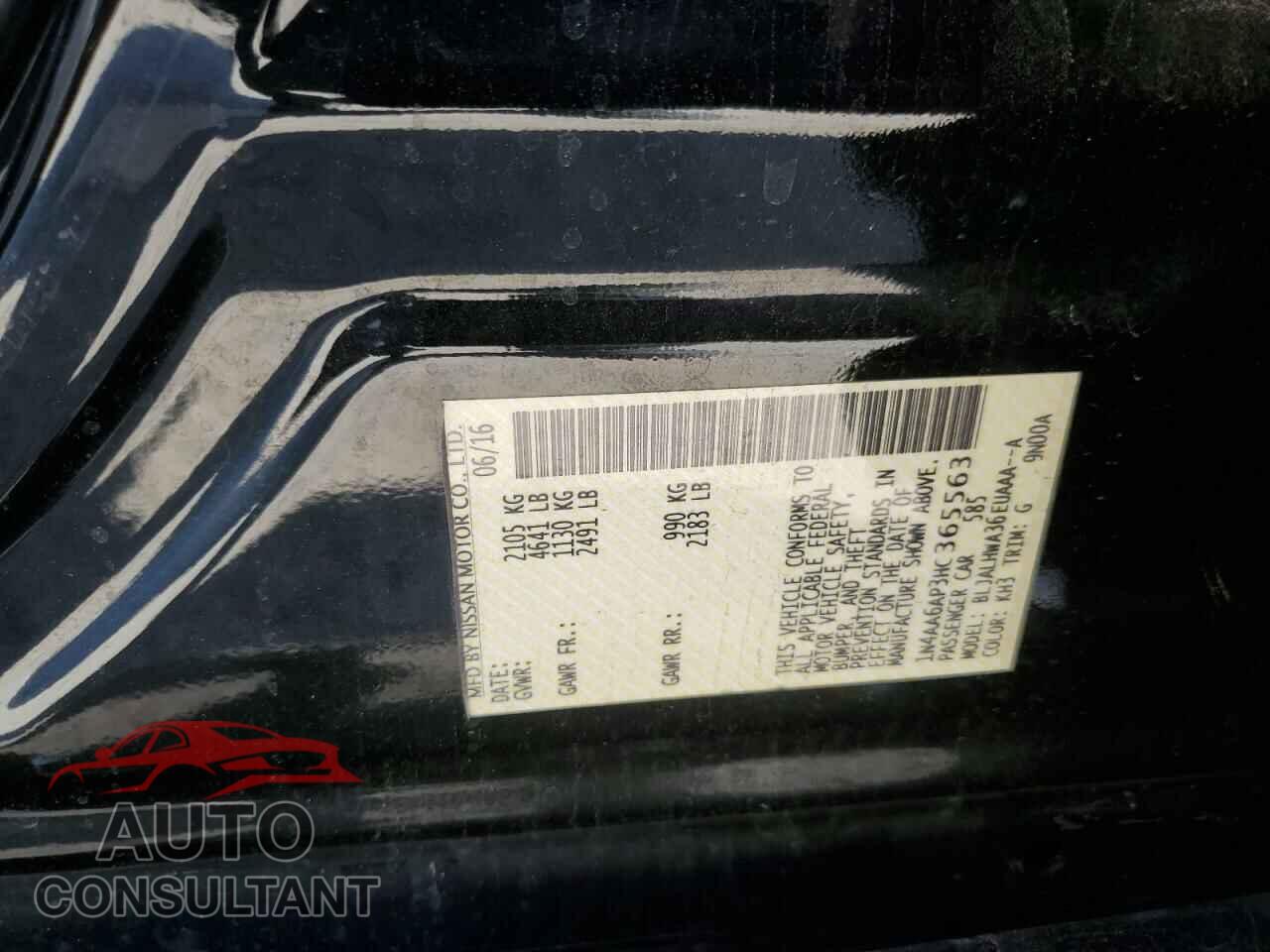NISSAN MAXIMA 2017 - 1N4AA6AP3HC365563