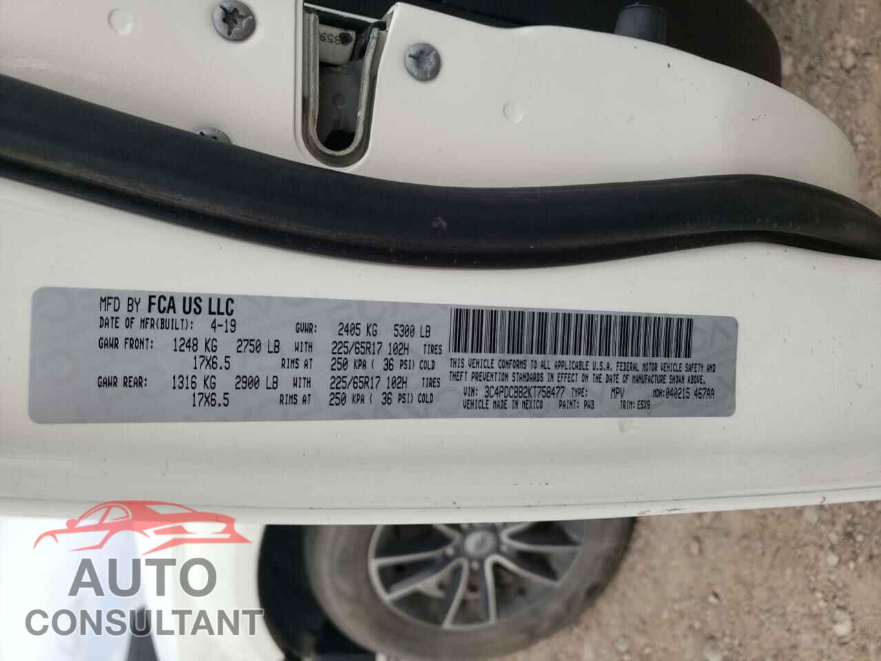 DODGE JOURNEY 2019 - 3C4PDCBB2KT758477