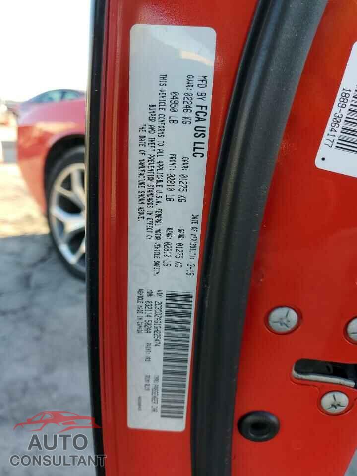 DODGE CHALLENGER 2016 - 2C3CDZAG1GH225474