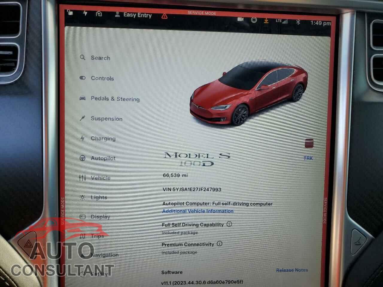TESLA MODEL S 2018 - 5YJSA1E27JF247993