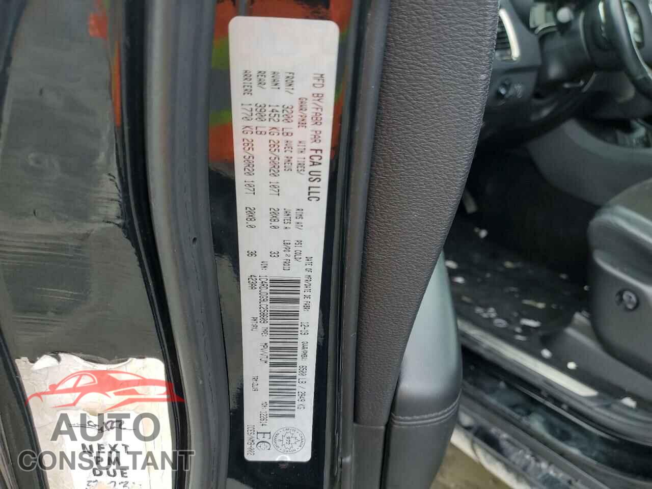 DODGE DURANGO 2020 - 1C4RDJDG9LC258609