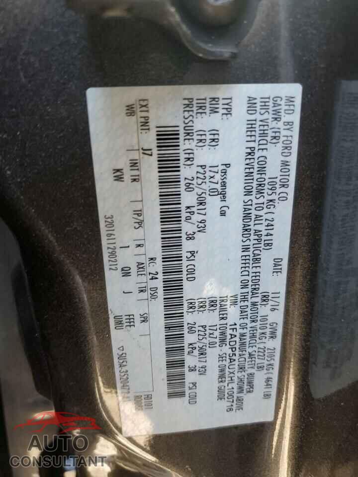 FORD CMAX 2017 - 1FADP5AUXHL100716