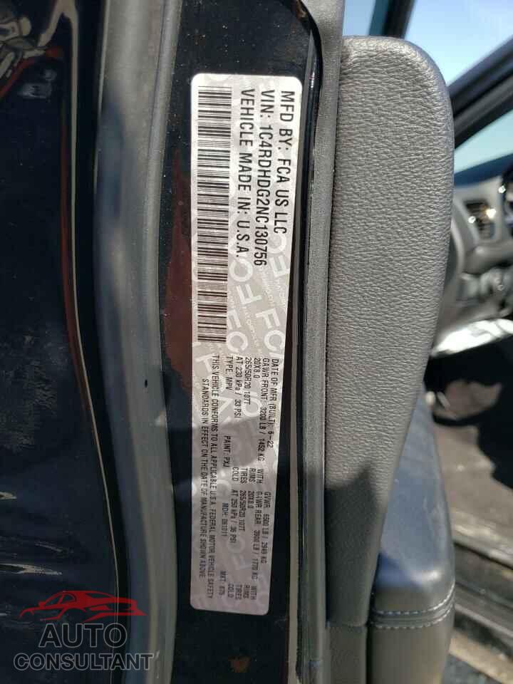 DODGE DURANGO 2022 - 1C4RDHDG2NC130756