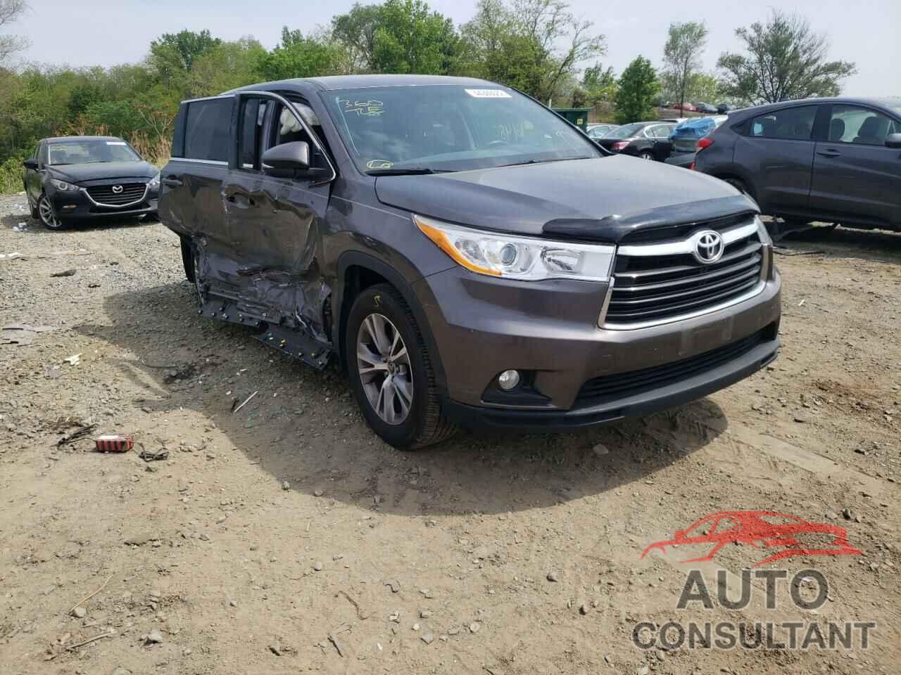TOYOTA HIGHLANDER 2016 - 5TDBKRFH4GS248957