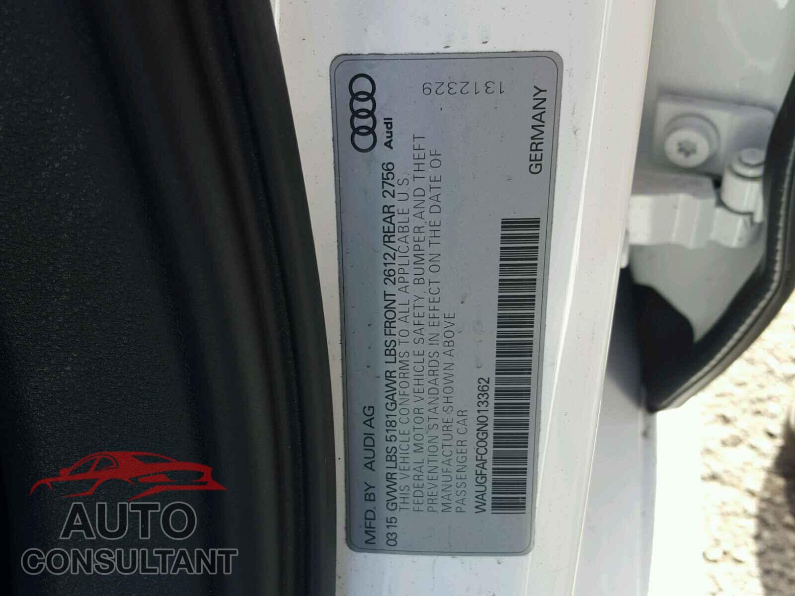 AUDI A6 2016 - WAUGFAFC0GN013362