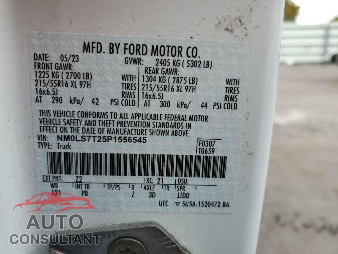 FORD TRANSIT 2023 - NM0LS7T25P1556545