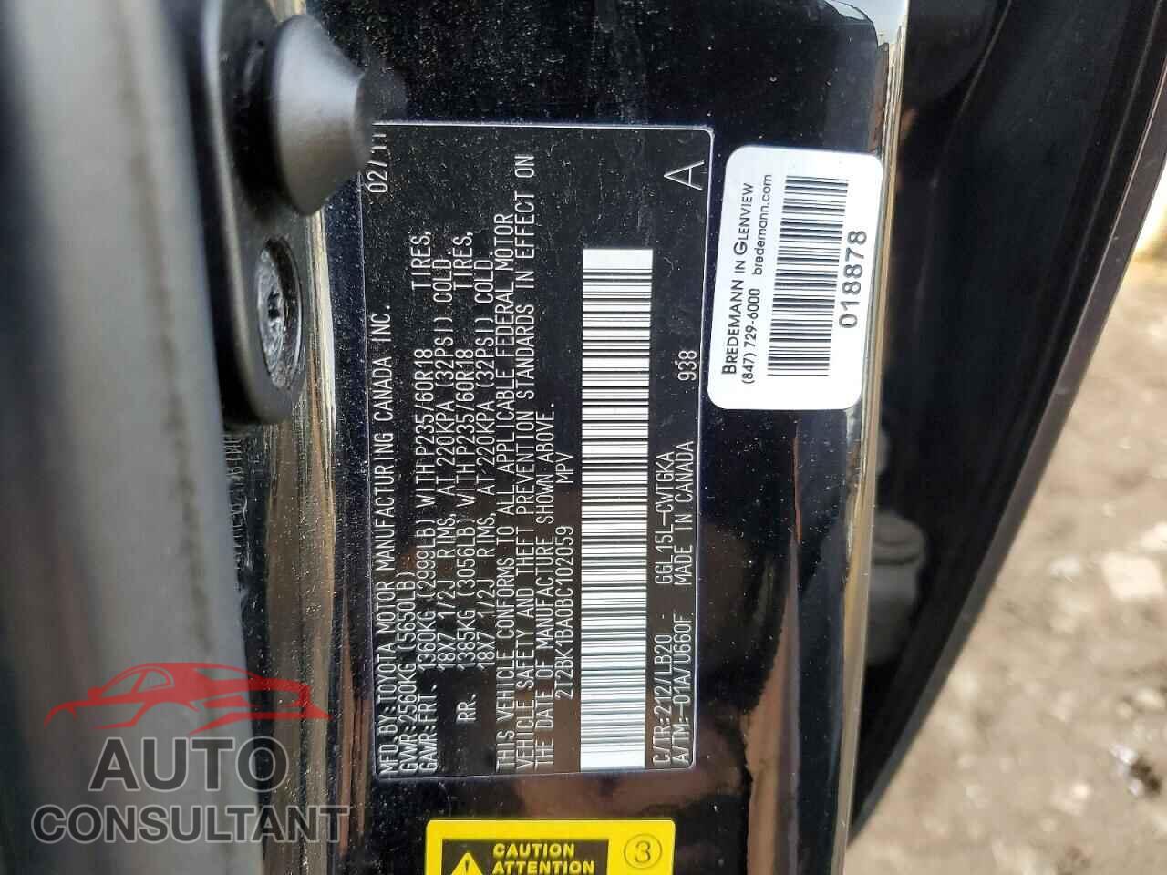 LEXUS RX350 2011 - 2T2BK1BA0BC102059