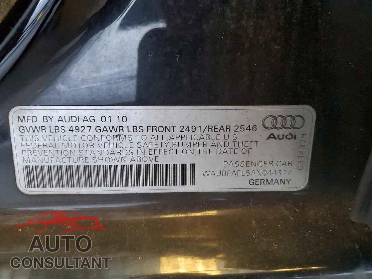 AUDI A4 2010 - WAUBFAFL5AN044317