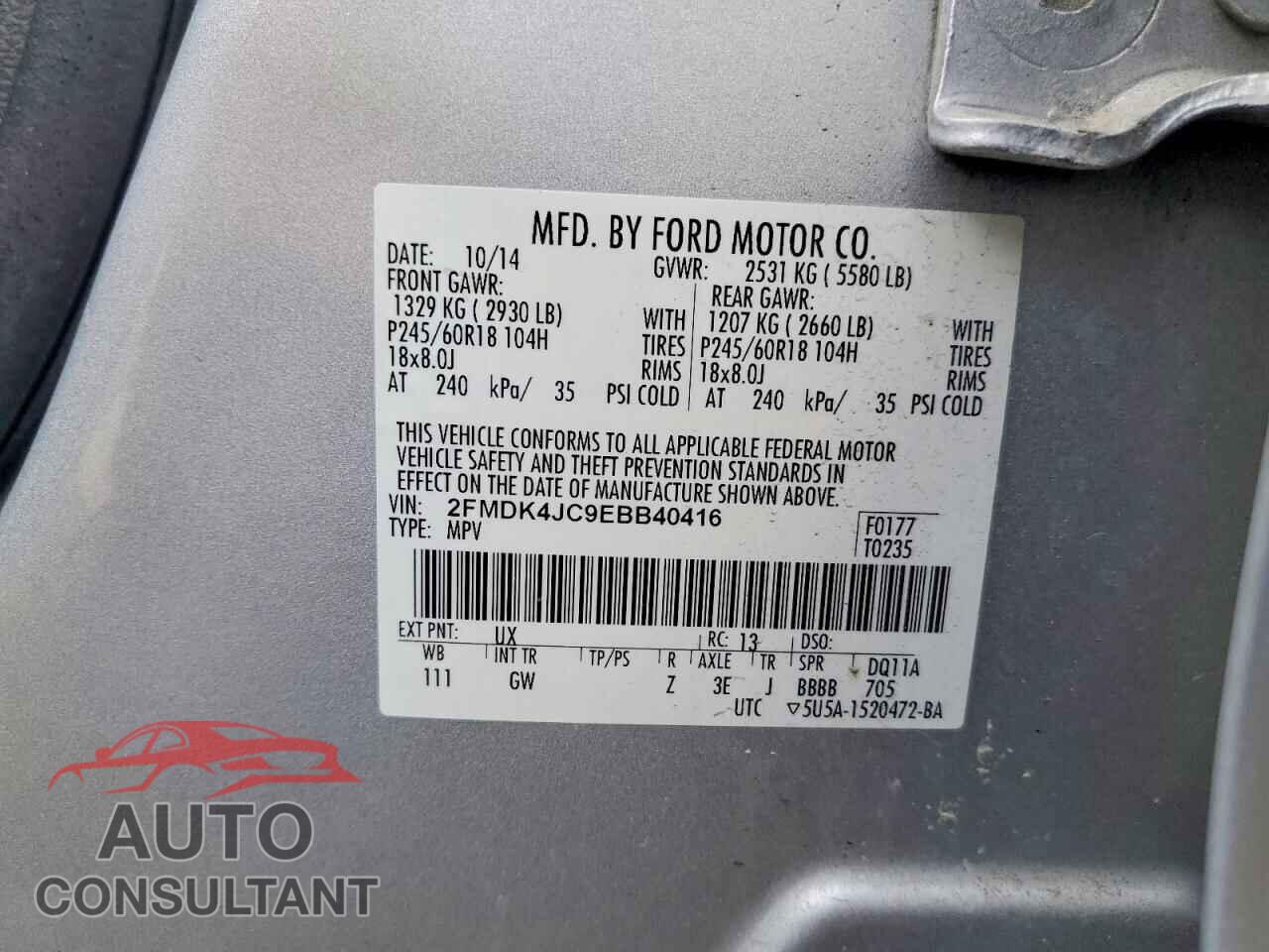 FORD EDGE 2014 - 2FMDK4JC9EBB40416