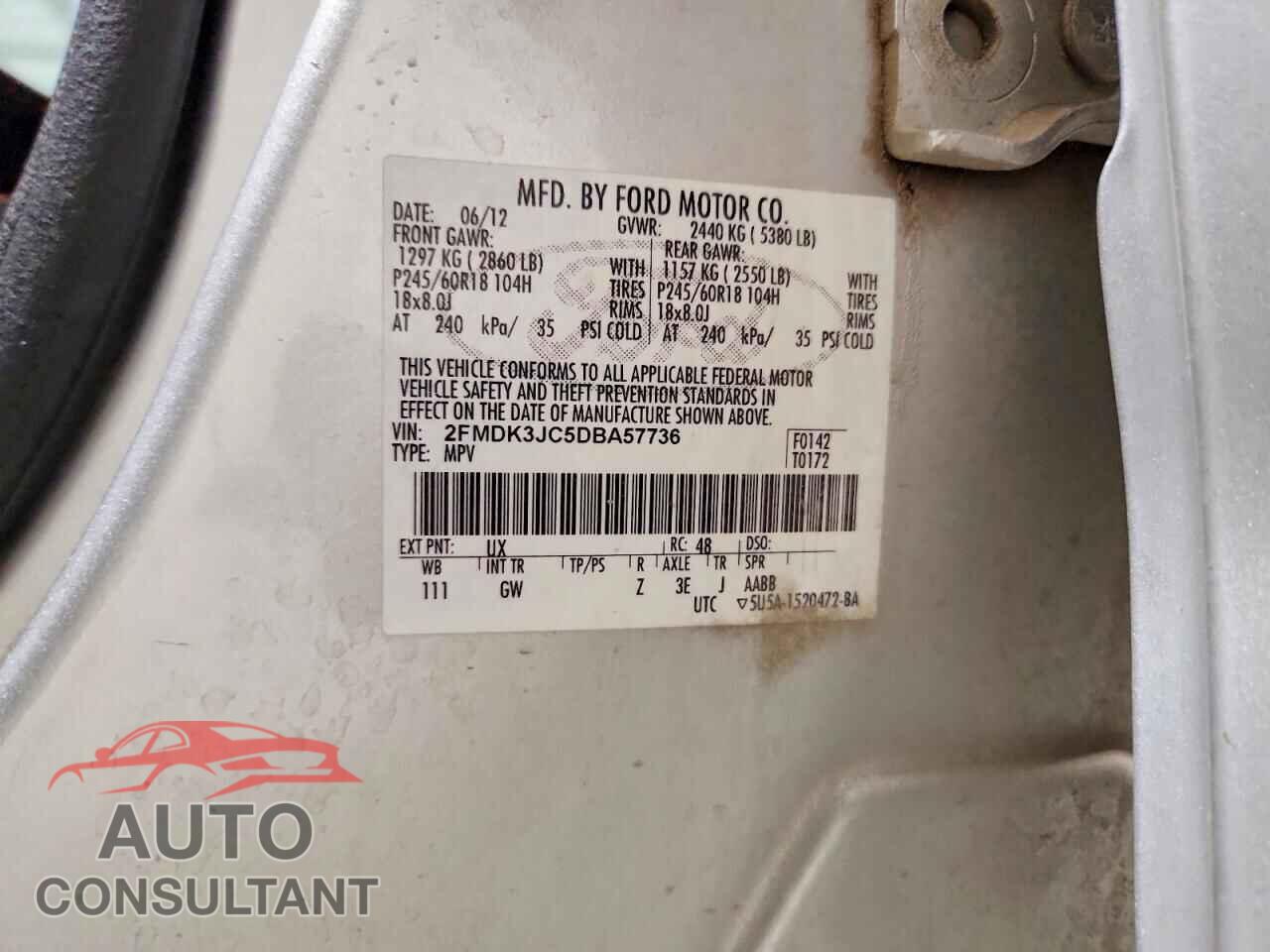 FORD EDGE 2013 - 2FMDK3JC5DBA57736