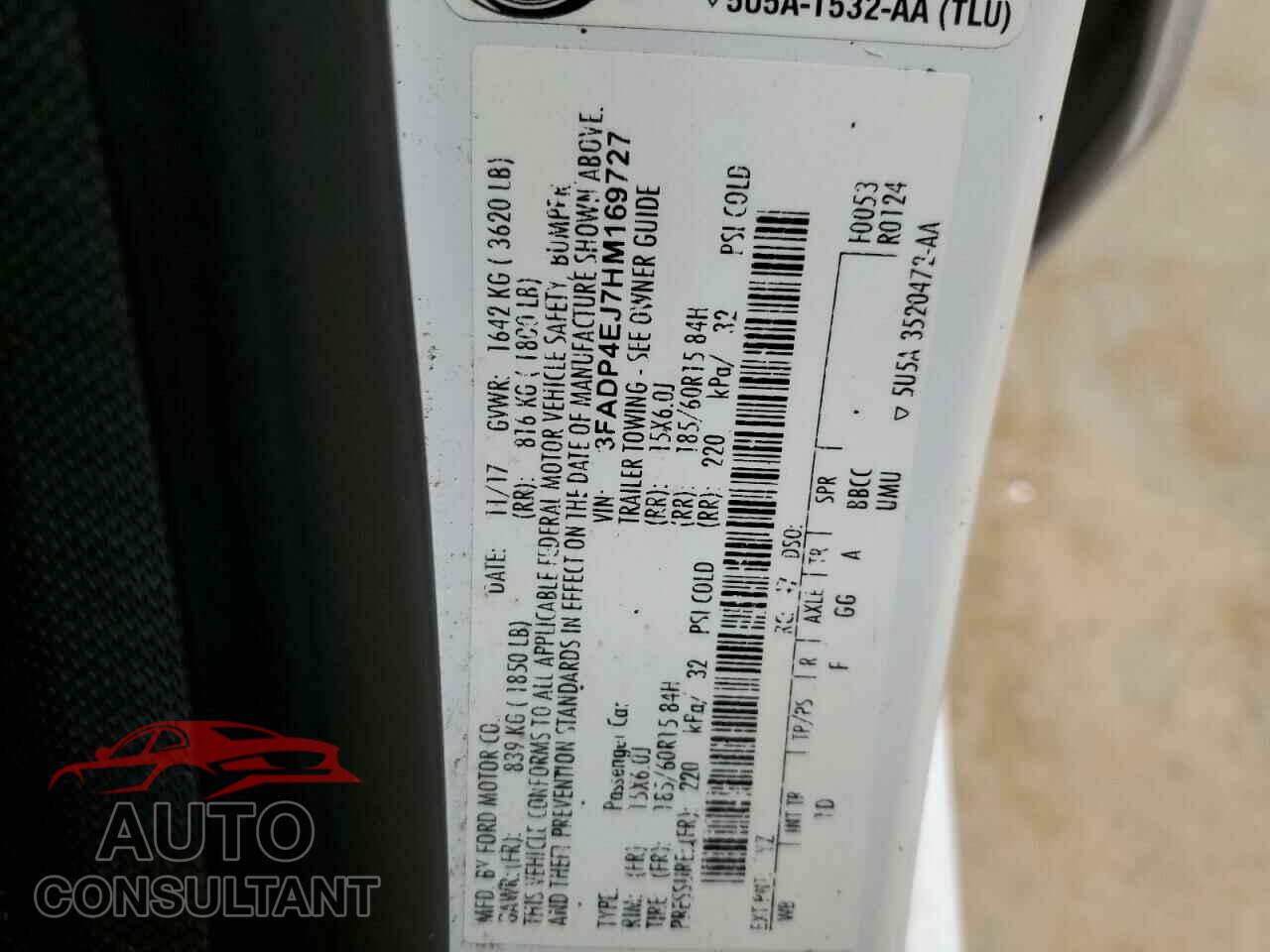 FORD FIESTA 2017 - 3FADP4EJ7HM169727