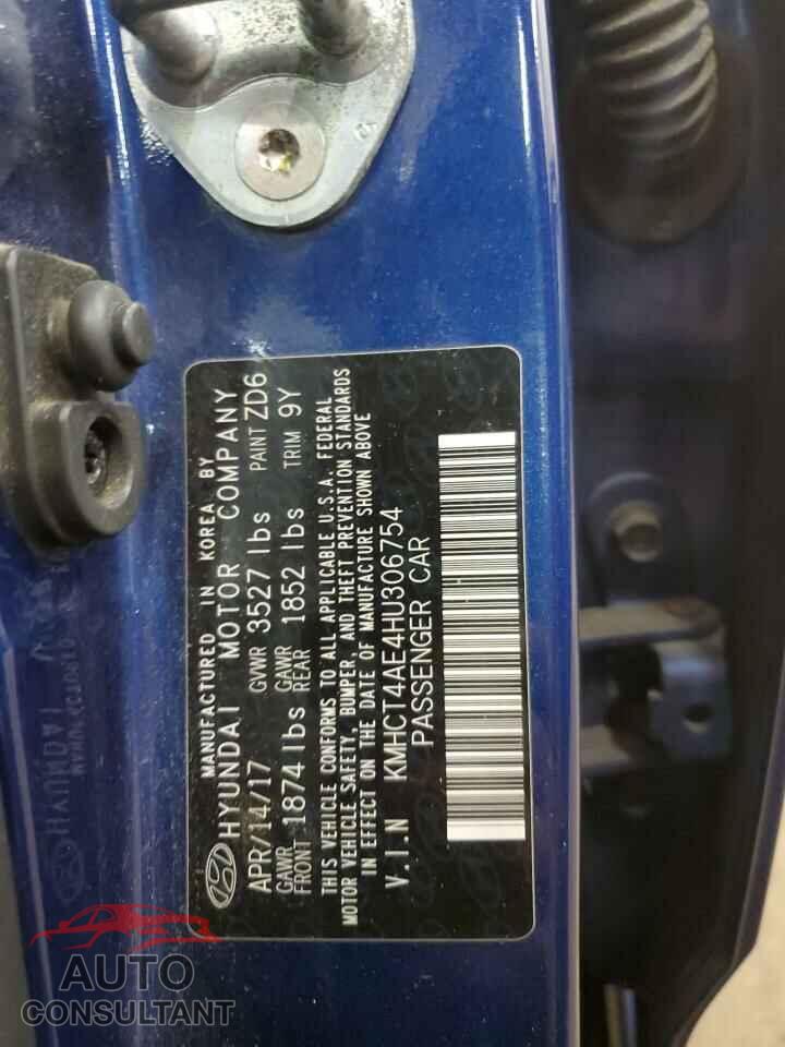 HYUNDAI ACCENT 2017 - KMHCT4AE4HU306754
