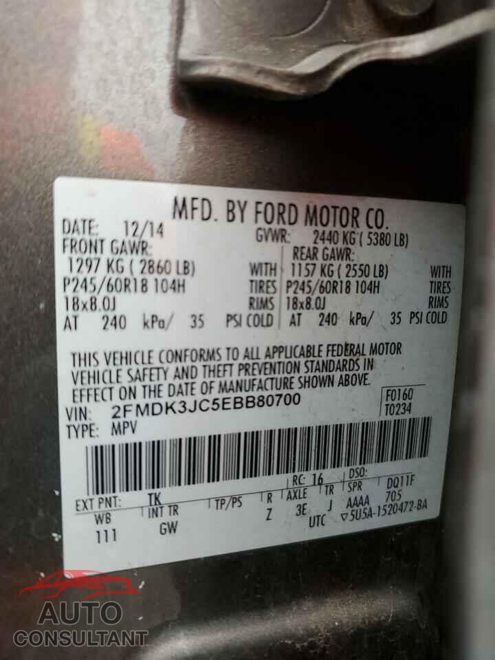 FORD EDGE 2014 - 2FMDK3JC5EBB80700