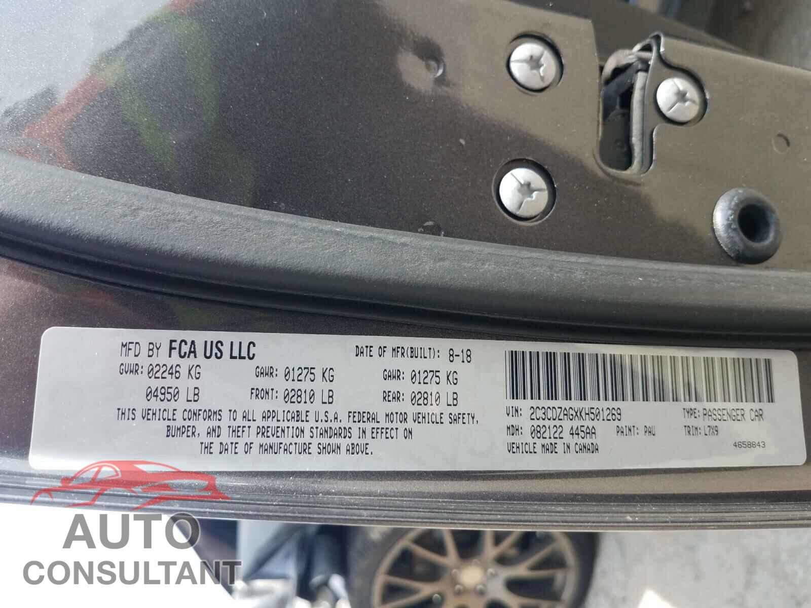 DODGE CHALLENGER 2019 - 2C3CDZAGXKH501269