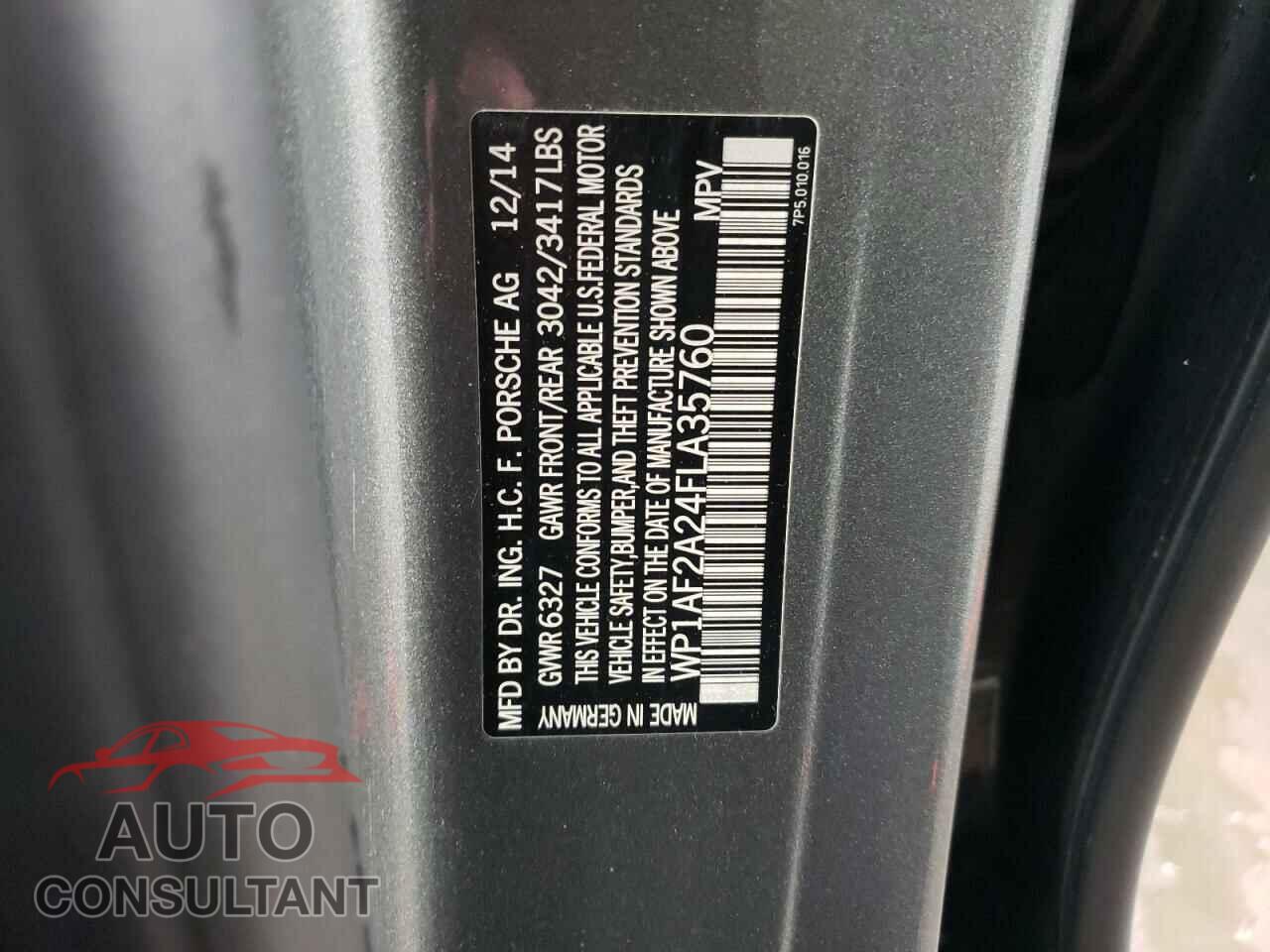 PORSCHE CAYENNE 2015 - WP1AF2A24FLA35760