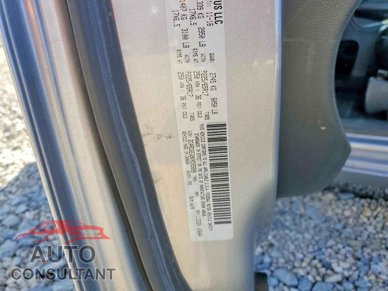 DODGE CARAVAN 2019 - 2C4RDGEG9KR595899