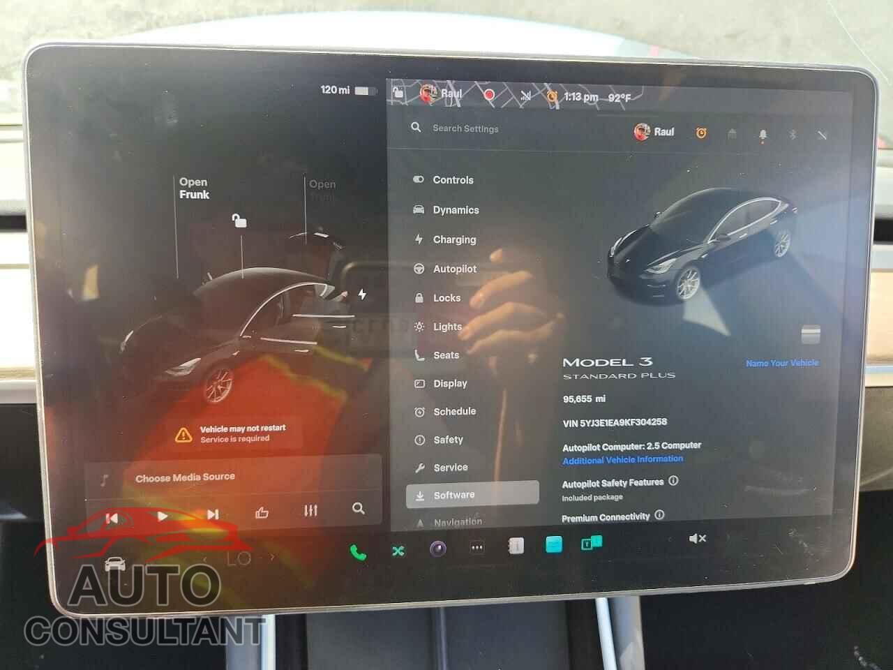 TESLA MODEL 3 2019 - 5YJ3E1EA9KF304258