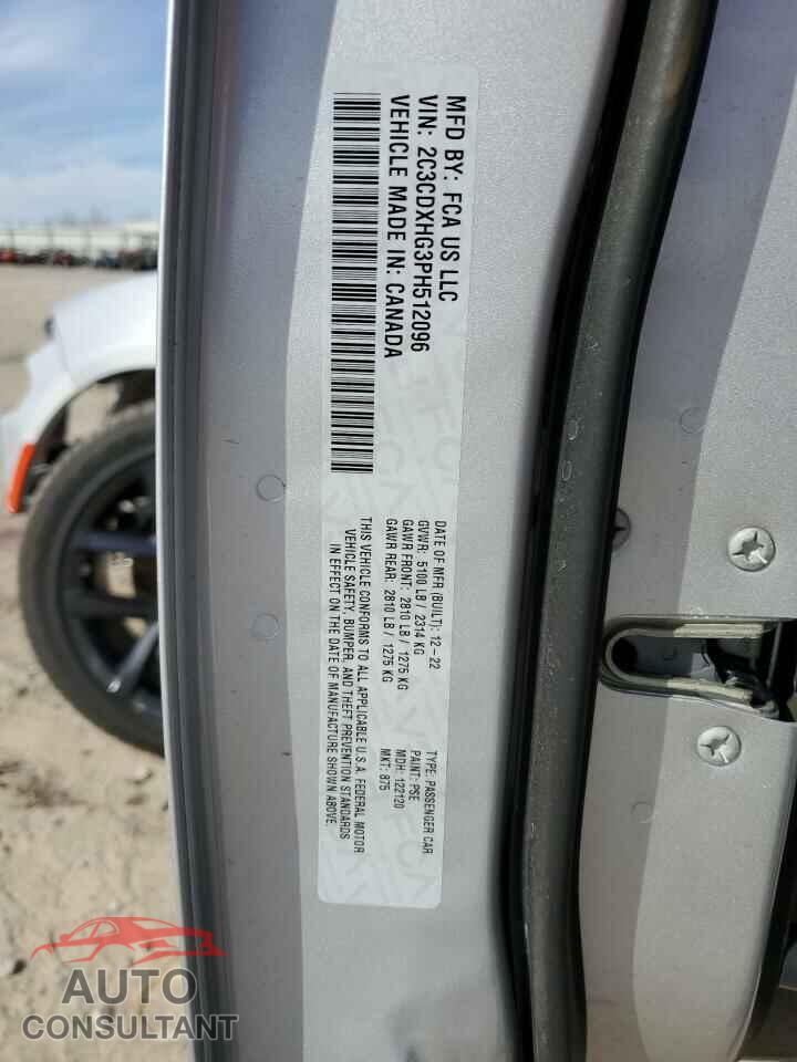 DODGE CHARGER 2023 - 2C3CDXHG3PH512096